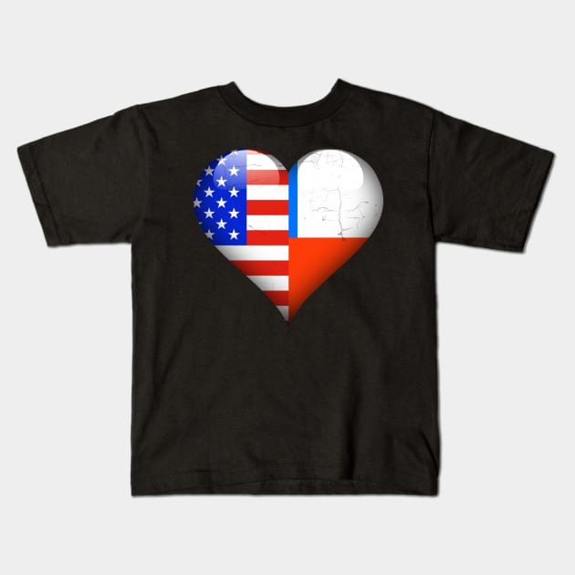 Half American Half Chilean - Gift for Chilean From Chile Kids T-Shirt by Country Flags